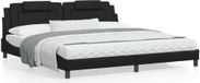 Maison Exclusive - Lit « Viana » avec matelas noir 200 x 200 cm en similicuir