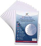 Habercrafts Acetaatplaten Clear Heavy Duty Acetaatplaat 240 Micron Extra Dikke Plastic PVC-platen Transparante Cover Clear Plastic Afdekken voor Beschermende Bindhoezen Etsen Sjablonen Ambachten (A4-10 Vellen)
