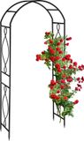 Merkloos Relaxdays Tuinboog Metaal - Zwart - 230 x 100 x 40 cm