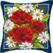 Vervaco Kruissteekkussen Rode Bloemen 40x40 cm
