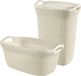 Curver Knit Panier à linge avec couvercle 57L + Panier à linge 40L - Blanc cassé