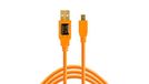 Tether Tools TetherPro Cu5451 USB 2.0 A naar MiniB-kabel, 5-polig, 4,6 m, oranje