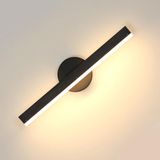 Comely Binnen LED Wandlamp, 12W Moderne 360° Draaibare Wandlamp, Zwarte Acryl Muurlamp voor Slaapkamer, Woonkamer, Gang, Trap, Warm Wit 3000K