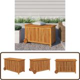 vidaXL Tuinbox met wieltjes 90x50x58 cm massief acaciahout