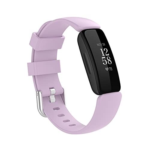 Qubix Sportbandje met gesp - Fitbit Inspire 2 & Ace 3 - Large - Lichtpaars
