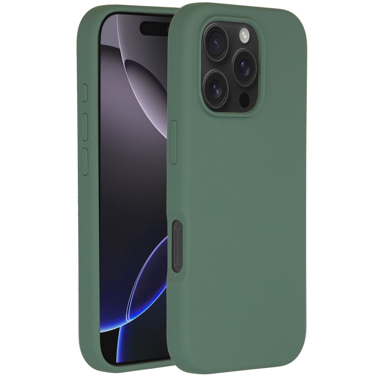 Accezz Liquid Silicone Backcover met MagSafe voor de Apple iPhone 16 Pro - Donkergroen