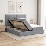 vidaXL Opbergbed met hoofdeinde Lichtgrijs 180 x 200 cm Stof