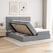 vidaXL Opbergbed met hoofdeinde Lichtgrijs 180 x 200 cm Stof