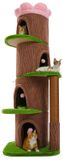 StarTech Hoge krabboom - XL krabboom van hout AMT0349BN - 174 cm - 5 niveaus met 4 schuilplaatsen - Dikke krabpalen - Geschikt voor grote, zware katten