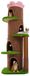 StarTech Hoge krabboom - XL krabboom van hout AMT0349BN - 174 cm - 5 niveaus met 4 schuilplaatsen - Dikke krabpalen - Geschikt voor grote, zware katten