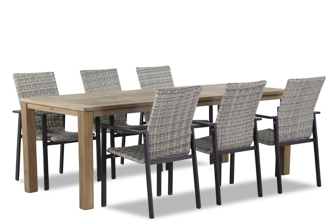 Lifestyle Garden Furniture Upton/Bristol 220 cm dining tuinset 7-delig stapelbaar