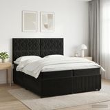 vidaXL Boxspringbed met matras, zwart, 200 x 200 cm, fluweel