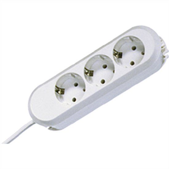 Bachmann SMART stekkerdoos 3x geaard contact, wit, 1,5 m