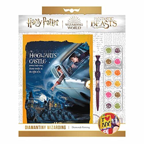 DIAMANTINY Harry Potter Wizarding Foundation Flying Car – creëer mozaïek, Crystal Art, Diamond Painting, 1 schilderij A4, meerkleurig, klein, 21014