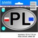 AutoTattoo Sticker PL + Flags 3D Chrome - 12,4 x 7,6 cm