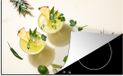 Merkloos KitchenYeah® Inductie beschermer 77x51 cm - Drank - Ananas - Zomer - Inductie kookplaat accessoire