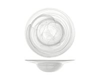 H&H Set 6 Piatti Pasta Alabastro In Vetro Bianco Cm24