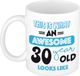 Bellatio Decorations Mok 30 jaar - Blauw - Keramiek - 300 ml