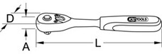 KS Tools 1/4" mini omkeerratel, 72 tand