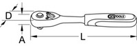 KS Tools 1/4" mini omkeerratel, 72 tand