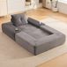OKWISH Banquette-lit 122 cm - 1 place pliable avec poche latérale, porte-gobelet et accoudoir amovible - Pour salon ou appartement - Velours côtelé - Gris foncé