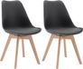 Woltu 2 eetkamerstoelen keuken-/woonkamerstoelen, design van kunstleer en massief hout, grijs