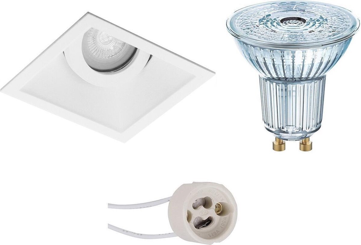 Osram - LED Spot Set - Parathom PAR16 940 36D - Proma Zano Pro - GU10 Fitting - Dimbaar - Inbouw Vierkant - Mat Wit - 3.7W - Natuurlijk Wit 4000K - Kantelbaar - 93mm