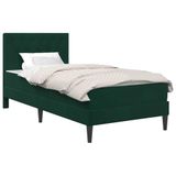 vidaXL Bedframe met matras Donkergroen 80 x 200 cm Fluweel