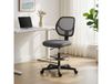 Vinsetto Chaise de bureau ergonomique, fauteuil de bureau avec repose-pieds, chaise de dessin en maille, hauteur réglable, gris foncé