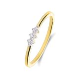 Lucardi Dames 14 karaat geelgouden ring met diamant 0,045ct