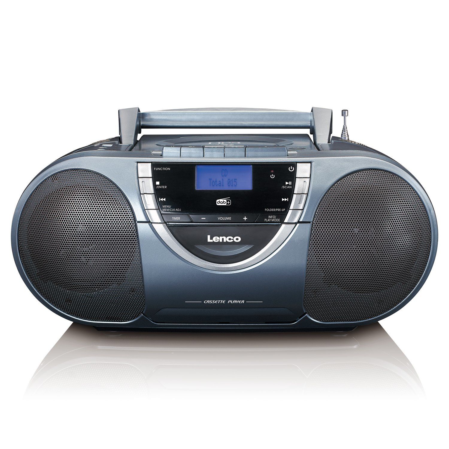 Lenco SCD-6800GY Draagbare Radio met DAB+, FM, MP3, Bluetooth - Grijs/Zilver