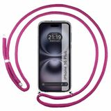 Transparante Apple Transparante beschermhoes voor iPhone 16 Plus (6,7 inch), met koord in camelbruin