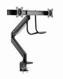 Gembird MA-DA2-04 bureau arm voor 2 monitoren, 17-32 inch, 8kg, Zwart