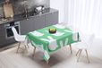 Bonamaison Tafelkleed, Anti-Mold, Sneldrogend, Waterdicht, 100% Polyester Tafellaken, Petroleum Groen, Wit, 140 x 140 Cm
