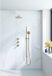 Fortifura Nebbio opbouw regendoucheset – 35 cm gebogen wandarm – 1-stands ronde handdouche – messing geborsteld