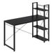 VASAGLE Bureau avec étagères droite ou gauche, 137,2 cm de large, noir imitation bois et noir mat, collection BARNET LWD049B56