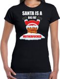 Bellatio Decorations Shoppartners Bv Fout Kerstshirt / Kerst t-shirt Santa is a big fat motherfucker zwart voor dames - Kerstkleding / Christmas outfit XL