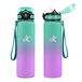KollyKolla Thermosfles, 1 l, lekvrij, thermosflessen met rietje, herbruikbaar, BPA-vrij, thermosfles voor kinderen, volwassenen, camping, fietsen