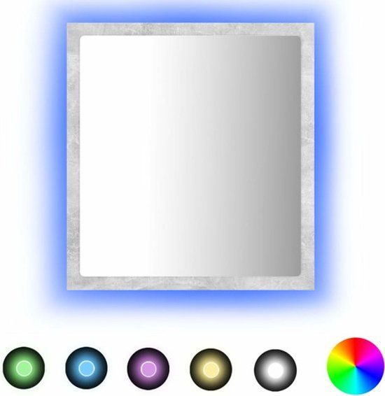 vidaXL Badkamerspiegel LED 40x8,5x37 cm Acryl Betongrijs