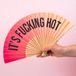 Fisura Houten waaier It's Fucking Hot - Roze/oranje