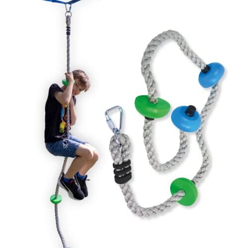 Schildkröt Schildkröt® Jungle Rope Klimtouw, hoogwaardig klimtouw voor kinderen vanaf 5 jaar, incl. 4 treden, eenvoudige bevestiging aan Jungle Line of schommelrekken