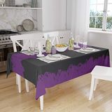 Bonamaison Tafelkleed, Anti-Mold, Sneldrogend, Waterdicht, 100% Polyester Tafellaken, Paars, zwart, 140 x 160 Cm