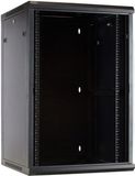 DSIT 22U wandkast met glazen deur 600x600x1100mm (BxDxH) - zwart - draagvermogen 60 kg
