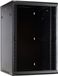 DSIT 22U wandkast met glazen deur 600x600x1100mm (BxDxH) - zwart - draagvermogen 60 kg