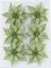 Cosy&Trendy 6x stuks decoratie bloemen rozen groen glitter op ijzerdraad 8 cm