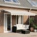 Maison Exclusive - Pare-soleil manuel, 4 x 3,5 mètres, rayé gris clair et blanc