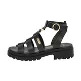 Dresco Tobosued sandales plates en cuir noir taille 39