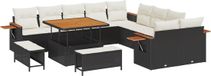vidaXL Tuinbank Set 17-delig Zwart en Crème