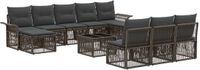 vidaXL Tuinbankenset 11 st Grijs poly rattan