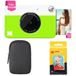 KODAK Printomatic Instant Camera (Groen) Basispakket + Zinkpapier (20 vellen) Etui + Comfortabele halsriem
